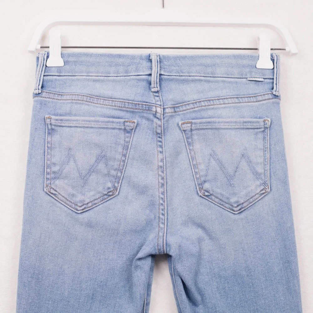 MOTHER The Looker Crop Swimming Pool Sunday Denim Jeans Blue Sz 24 - Picture 7 of 11